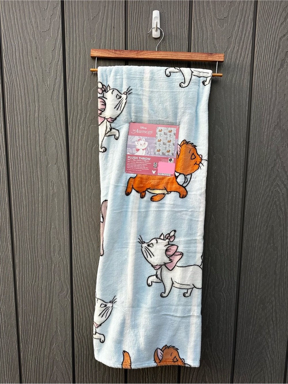 Aristocats - Light Blue Disney Plush Throw Blanket NWT
